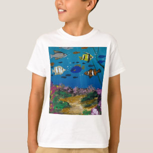 Camiseta - obra de arte feita à mão - profundezas