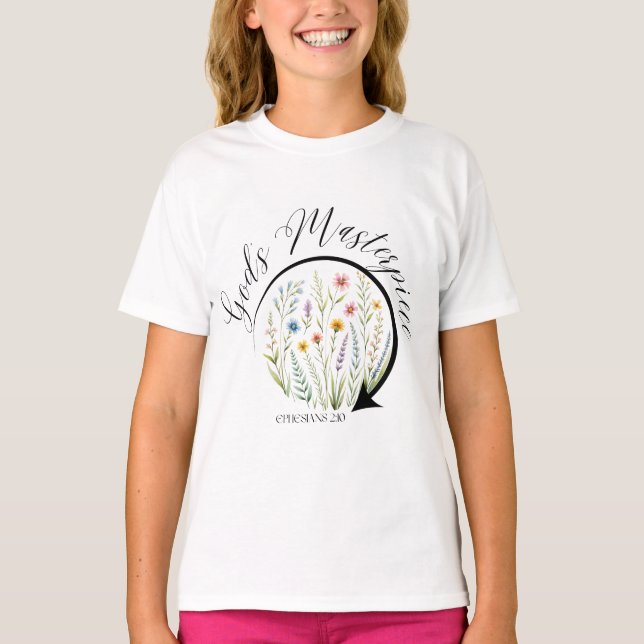 Camiseta Obra-prima de Deus Efésios 2:10 Versículo da Bíbli (Frente)