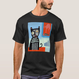 Camiseta obras de arte de gato preto retrato de gato gatinh
