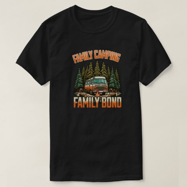 Camiseta Obrigação de Camping Familiar: Diversão Externa e  (Frente do Design)