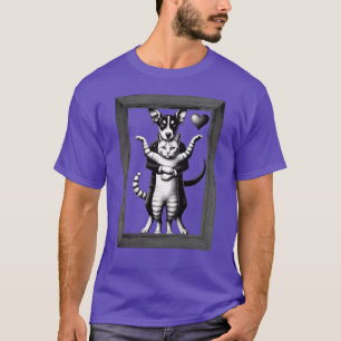 Camiseta Obrigação Ininterrupta: Cão e Duo de Gato