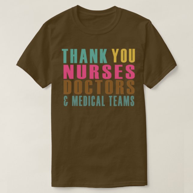 CAMISETA OBRIGADO A ENFERMEIRAR MÉDICOS E EQUIPES MÉDICAS (Frente do Design)