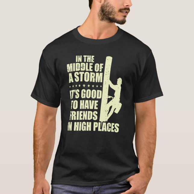 Camiseta Obrigado A Lineman Cita Electrical Lineman Electri (Frente)