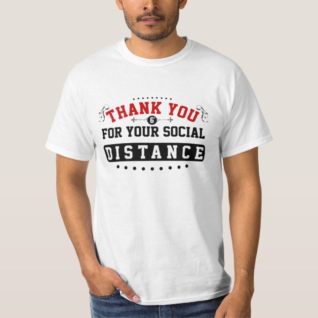 Camiseta Obrigado, Branco, Distância Social (Frente)