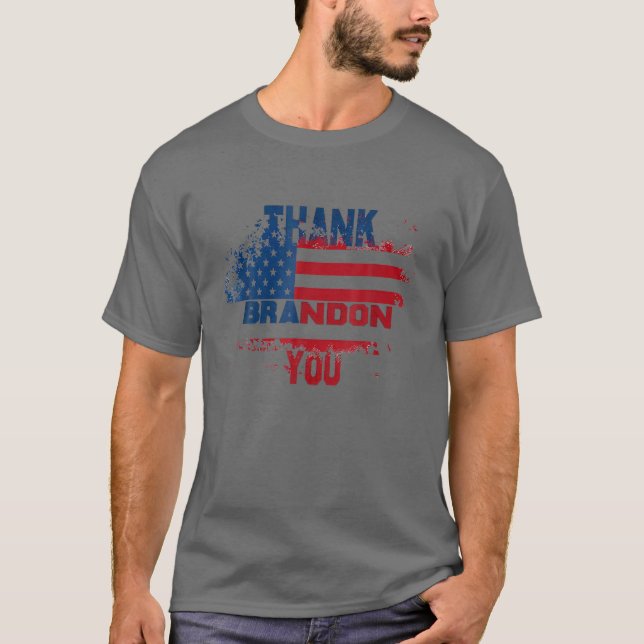 Camiseta Obrigado Brandon Usa Flag Let S Go Brandon (Frente)