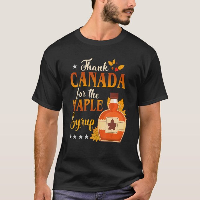 Camiseta Obrigado Canadá Para A Ação De Graças Da Xarope De (Frente)