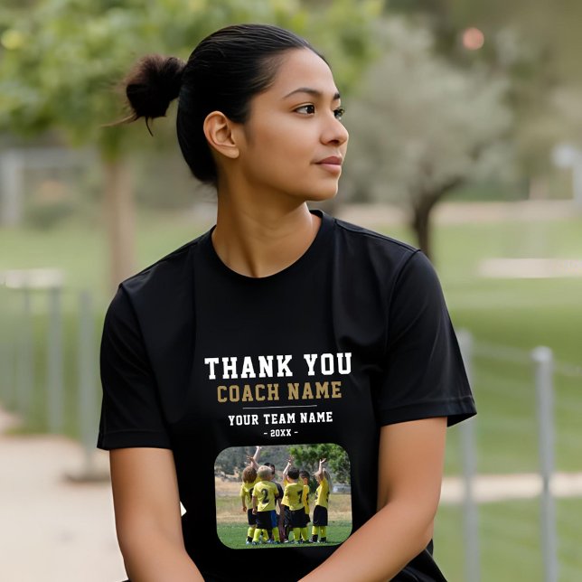 Camiseta Obrigado Coach Equipe Nome Mulher Foto (Criador carregado)