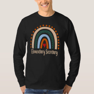 Camiseta Obrigado de Graduação Boho Rainbow Secretário Elem