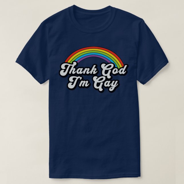 Camiseta Obrigado Deus, eu sou Gay (Frente do Design)