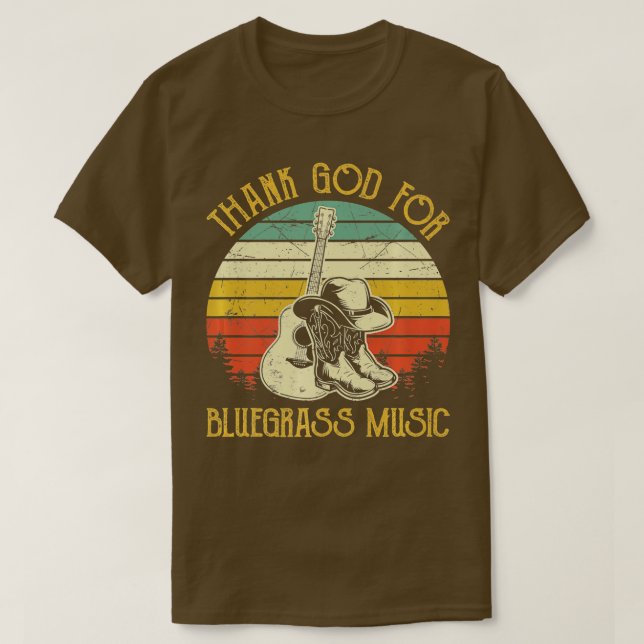 Camiseta Obrigado Deus Para Bluegrass Music Country Souther (Frente do Design)