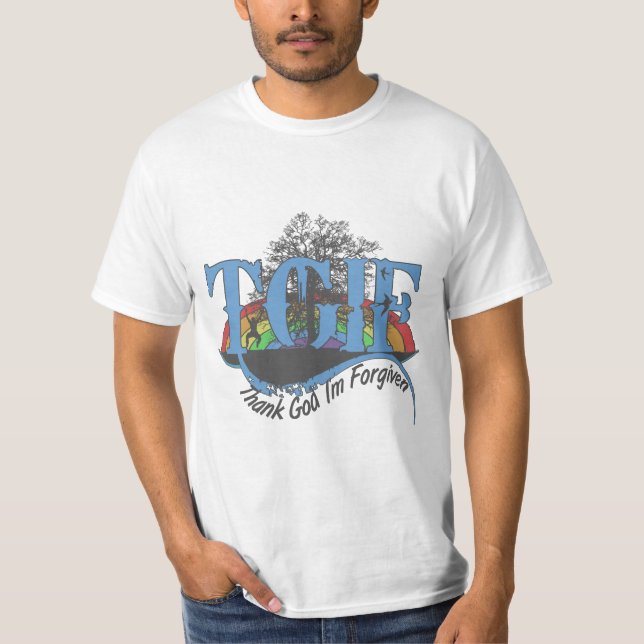 Camiseta Obrigado Deus, sou perdoado pelo TGIF (Frente)