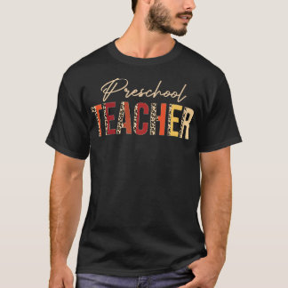 Camiseta Obrigado do professor da pré-escola Leopardo queda