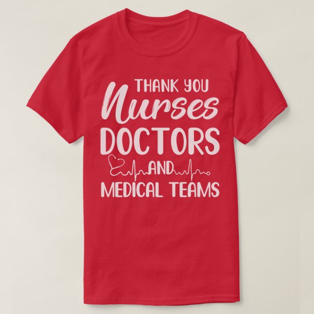 Camiseta Obrigado Enfermeiras Doctors Medical Teams (Frente do Design)