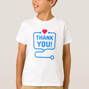 Camiseta Obrigado Estetoscópio cardíaco