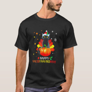 Camiseta Obrigado Feliz Obrigado De Cabelo-Mas, Gato Negro