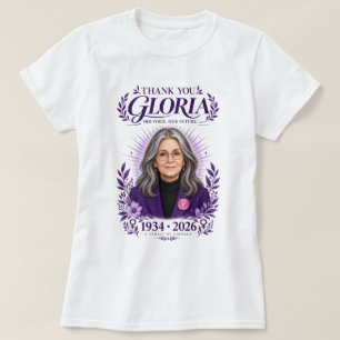 Camiseta Obrigado Gloria Ícone Feminista Tributo 1934-2026 