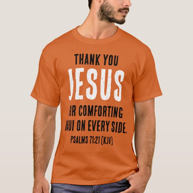 Camiseta Obrigado, JESUS, Por Confortar Maui Em Todos Os La (Frente)