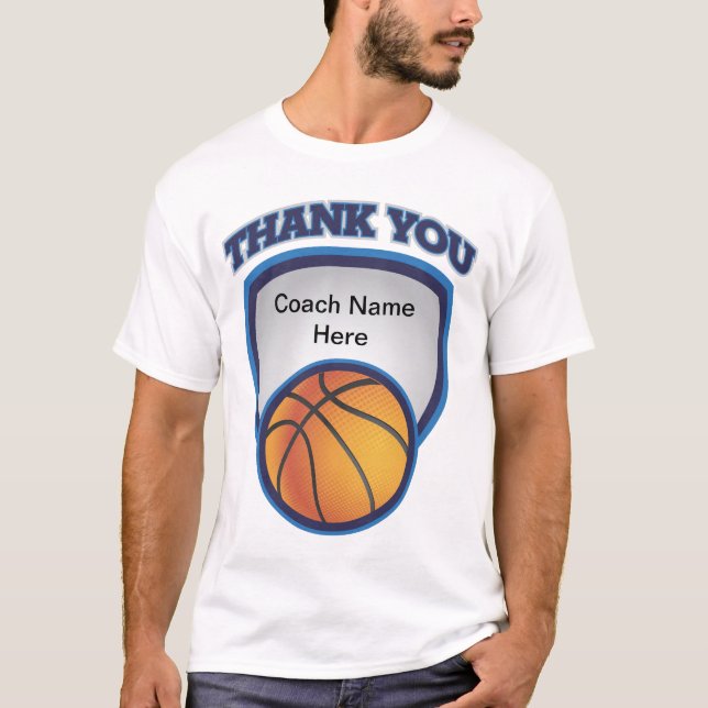 Camiseta Obrigado logotipo do basquetebol (Frente)