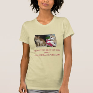 Camiseta Obrigado Melhor Mãe de Gato com Foto de Gatos