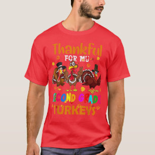 Camiseta Obrigado pelo meu segundo ano, Turkeys, outono