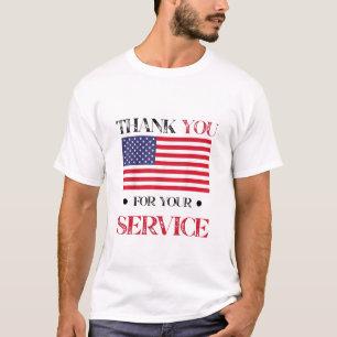 Camiseta Obrigado Pelo Seu Serviço American Flag