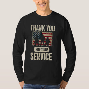 Camiseta Obrigado Pelo Seu Serviço Bandeira dos EUA Patriót