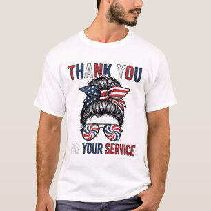 Camiseta Obrigado Pelo Seu Serviço Patriótico Desarrumado B