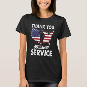 Camiseta Obrigado Pelo Seu Serviço Vintage American Flag V