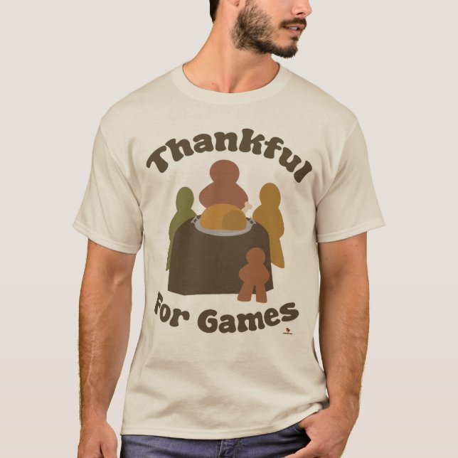 Camiseta Obrigado pelo Slogan de Boardgame de Ação de Graça (Frente)