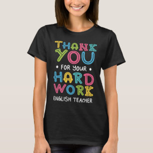 Camiseta Obrigado Pelo Trabalho De Duro Ensino Inglês Ditos
