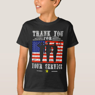 Camiseta Obrigado Por Seus Serviços Patrióticos - Veteranos