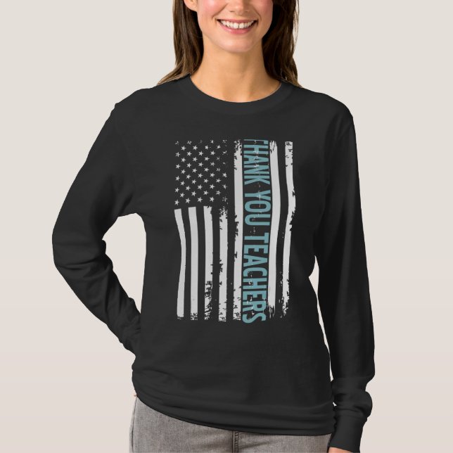 Camiseta Obrigado Professores Alunos Formatação Usa Amer (Frente)