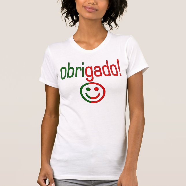 Camiseta Obrigado que português dos presentes você Obrigado (Frente)
