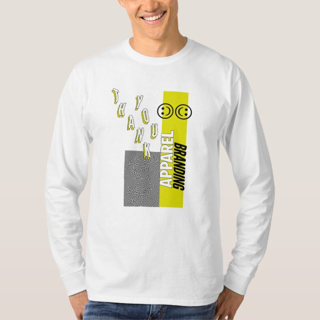 Camiseta obrigado t-shirt longo da luva (Frente)