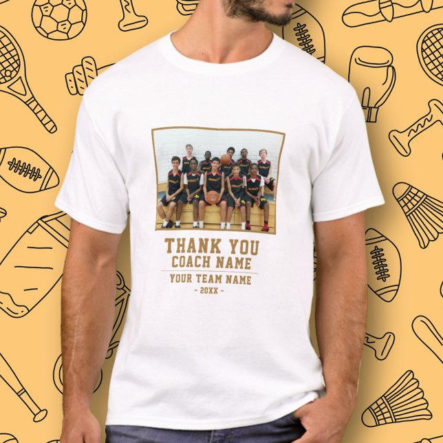 Camiseta Obrigado Treinador Equipe Nome Foto (Criador carregado)