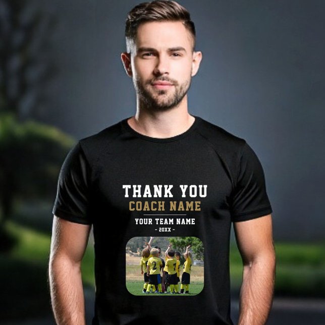 Camiseta Obrigado Treinador Equipe Nome Foto (Criador carregado)