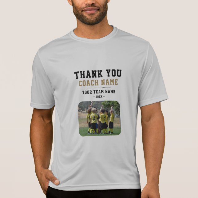 Camiseta Obrigado Treinador Equipe Nome Fotografia Ativar (Frente)
