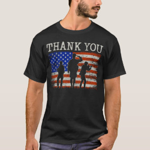 Camiseta Obrigado Veterano Bandeira Americana Tributo ao So
