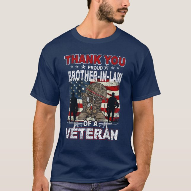 Camiseta Obrigado Veteranos Bandeira dos EUA Irmão Orgulhos (Frente)