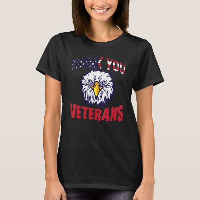 Camiseta Obrigado veteranos Bandeira militar americana Happ (Frente)