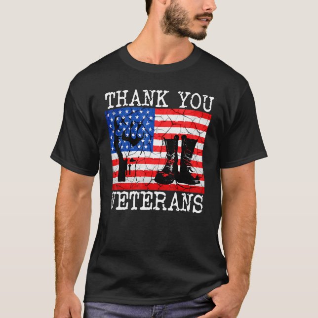 Camiseta Obrigado Veteranos Combate Boot Solidariedade Vete (Frente)