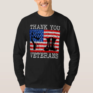 Camiseta Obrigado Veteranos Combate Boot Solidariedade Vete
