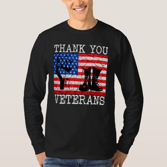 Camiseta Obrigado Veteranos Combate Boot Solidariedade Vete (Frente)