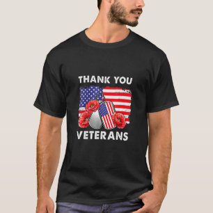 Camiseta Obrigado Veteranos Combatem Botas Poppy Flor Veter