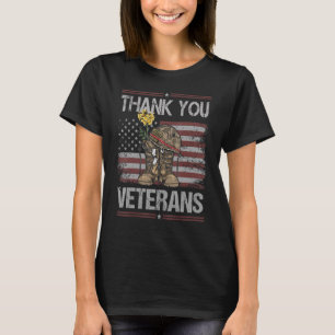 Camiseta Obrigado Veteranos Combatem Botas Veteranos Dia Am