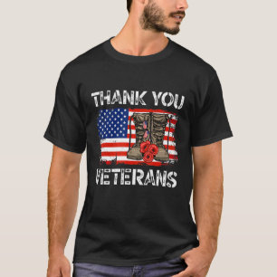 Camiseta Obrigado Veteranos Combatem Botas Veteranos Dia Am