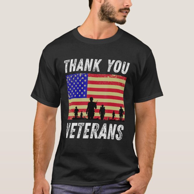 Camiseta Obrigado Veteranos Combatem Botas Veteranos Dia Am (Frente)
