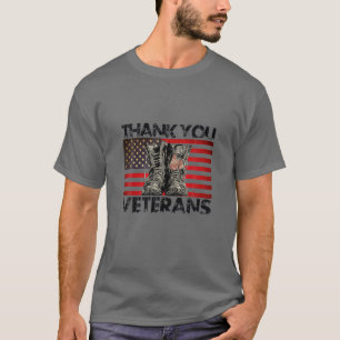 Camiseta Obrigado Veteranos Combatem Botas Veteranos Dia Am