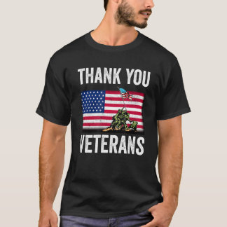 Camiseta Obrigado Veteranos Combatem o Dia Veterano