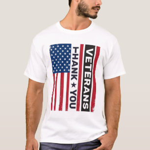 Camiseta Obrigado Veteranos Design de Vetor de Bandeira Ang